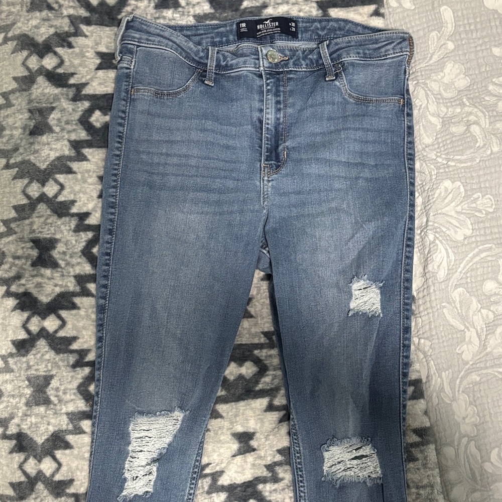 Hollister Light Blue Ripped Skinny Jeans